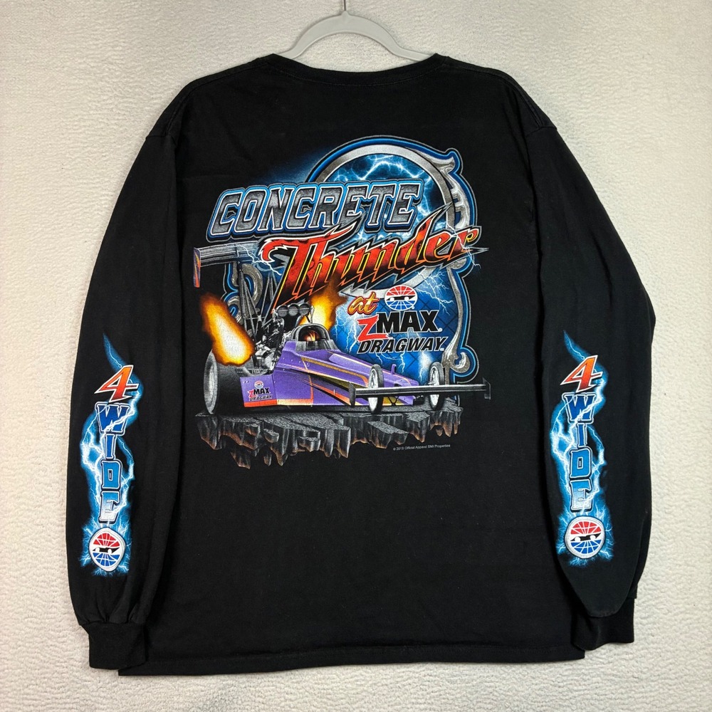 Y2K Nascar Long Sleeve T Shirt Men M Black Nitro Lightning Concrete Thunder ZMax